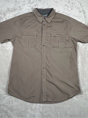 Kuhl Men’s L Brown Short Sleeve Button Up Hiking Outdoor Shirt